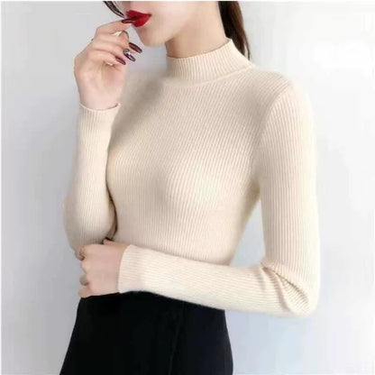 Pull côtelé col montant – Élégance minimaliste