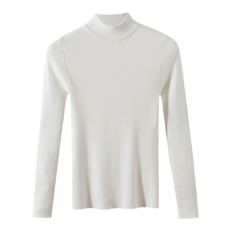 Pull côtelé col montant – Élégance minimaliste