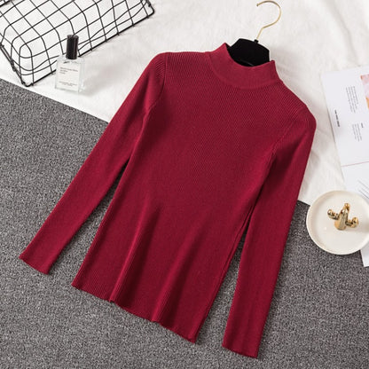 Pull côtelé col montant – Élégance minimaliste