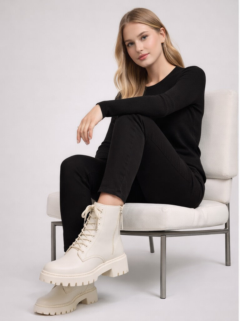 Bottes Chunky à Lacets