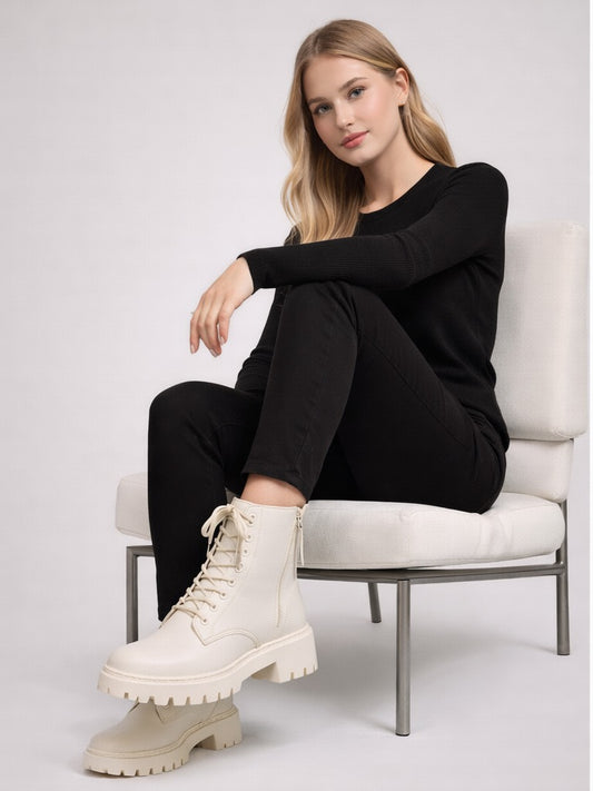 Bottes Chunky à Lacets